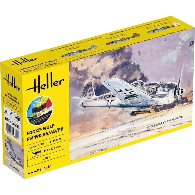 Heller Hll56235 1/72 Focke-Wulf Fw 190 A5/A8/F8 Starter Kit 1
