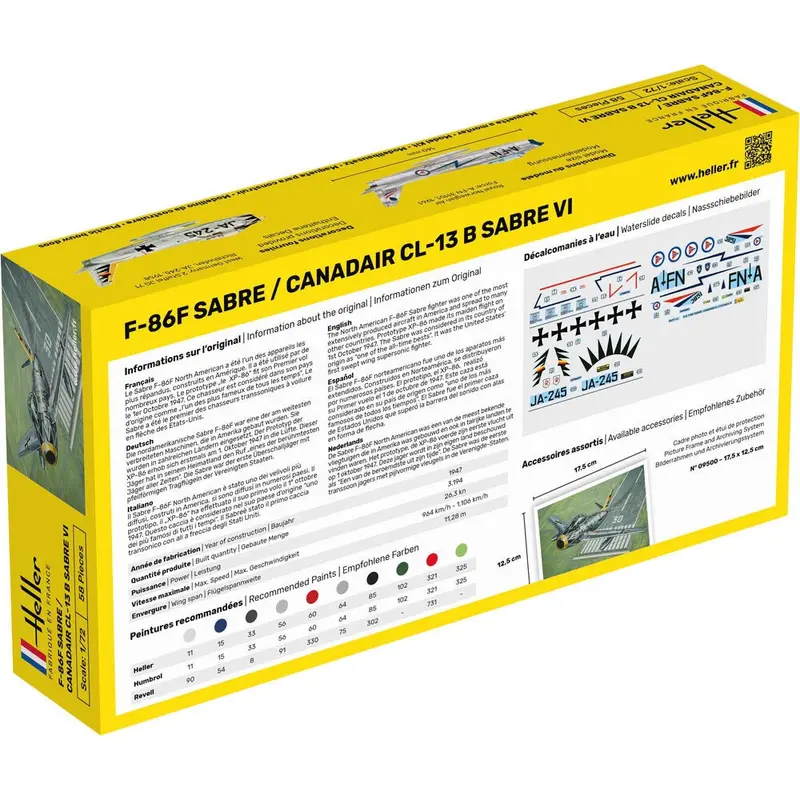 Heller Hll56277 1/72 F-86F Sabre / Canadair Cl-13 B Sabre Vi Starter Kit 2
