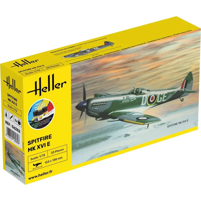 Heller Hll56282 1/72 Spitfire Mk Xvi E Starter Kit 1