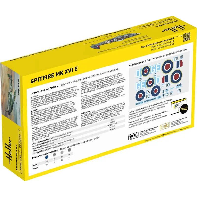 Heller Hll56282 1/72 Spitfire Mk Xvi E Starter Kit 2