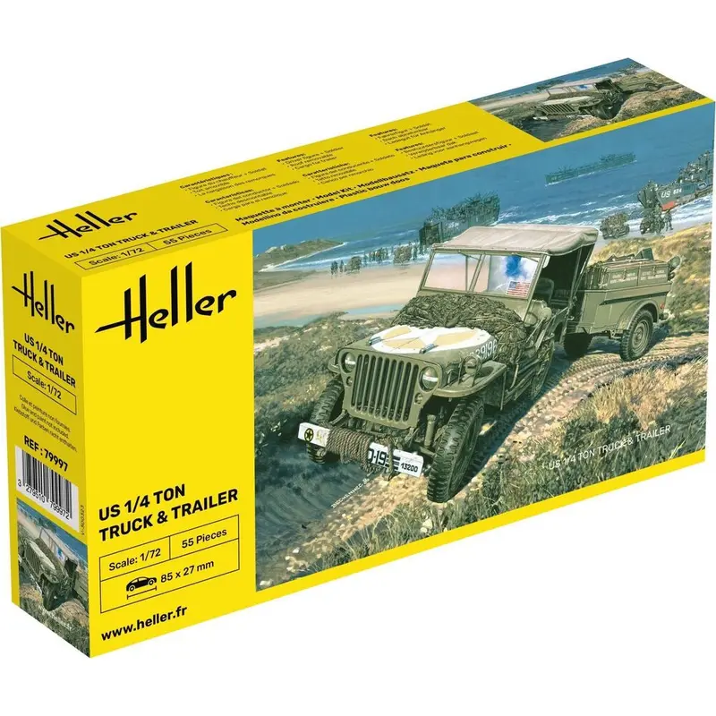 Heller Hll79997 1/72 Us 1/4 Ton Truck & Trailer 1