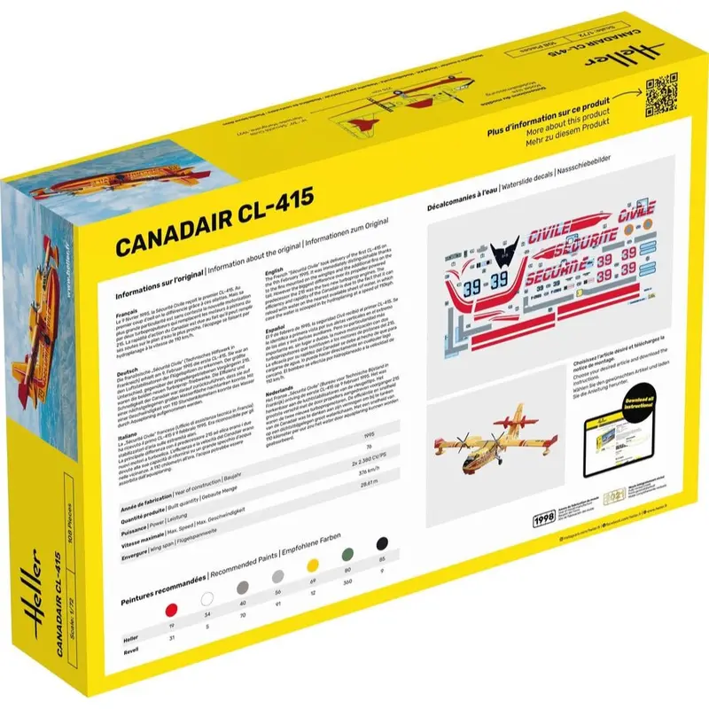 Heller Hll80370 1/72 Canadair Cl-415 Water Bomber 2