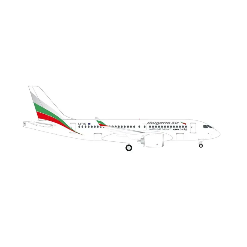 Herpa 538633 1/500 Bulgaria Air Airbus A220-100 1