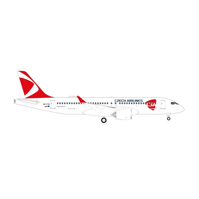 Herpa 538640 1/500 Csa Czech Airlines Airbus A220-300 1
