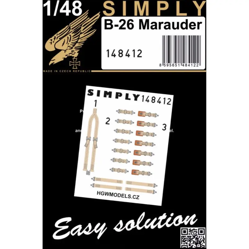 Hgw 148412 1/48 Martin B-26 Marauder Seatbelts 1
