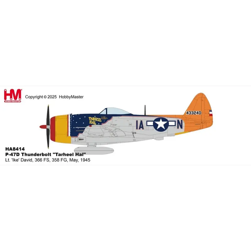 Hobby Master 8414 1/48 P-47D Thunderbolt Tarheel Hal Lt. Ike David 366 Fs 358 Fg May 1945 1