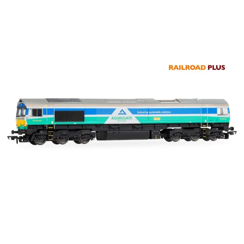 Hornby R30428 Oo Railroad Plus: Class 66 - Aggregates Industries - 67711 Sence Diesel Locomotive 1