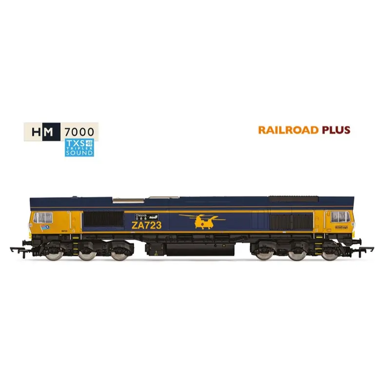 Hornby R30429txs Oo Railroad Plus: Class 66 - Gbrf - Chinook 66723 Digital Diesel Locomotive (Dcc Sound Fitter) 1