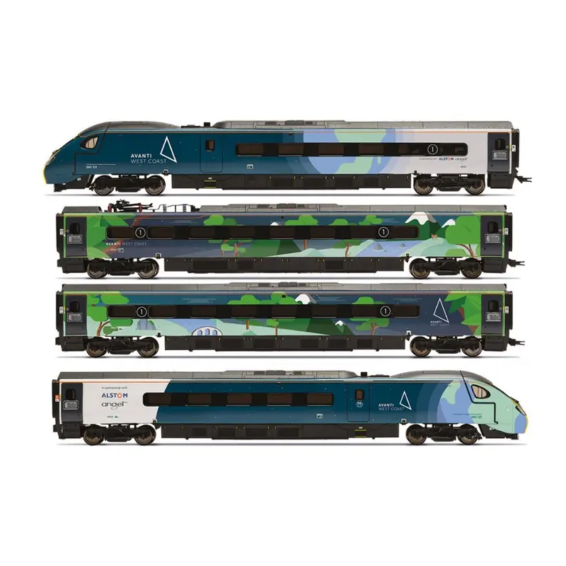 Hornby R30444 Oo Avanti West Coast - Class 390 - 390121 Cop26 Livery 4 Car Train Pack 1