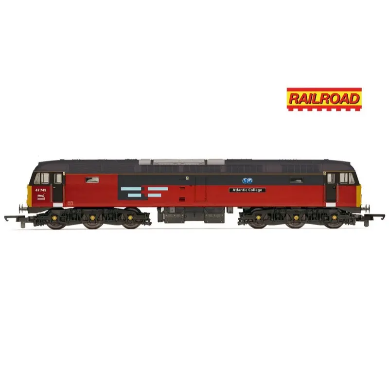 Hornby R30543 Oo Railroad Res Class 47 'Atlantic Collage' 47749 Locomotive 1