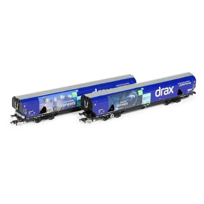 Hornby R60177a Oo Drax Biomass Wagon Pack, 83700698083-8 & 83700698158-8 1