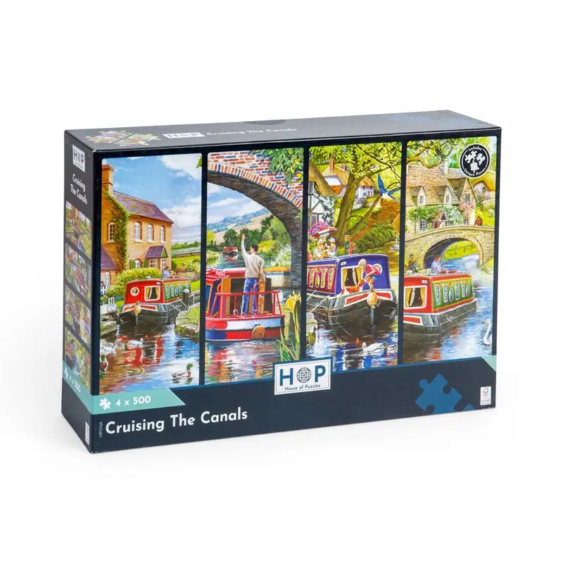 House Of Puzzles Cruising The Canals 4 X 500Pc Jigsaw Puzzle Multipack 1