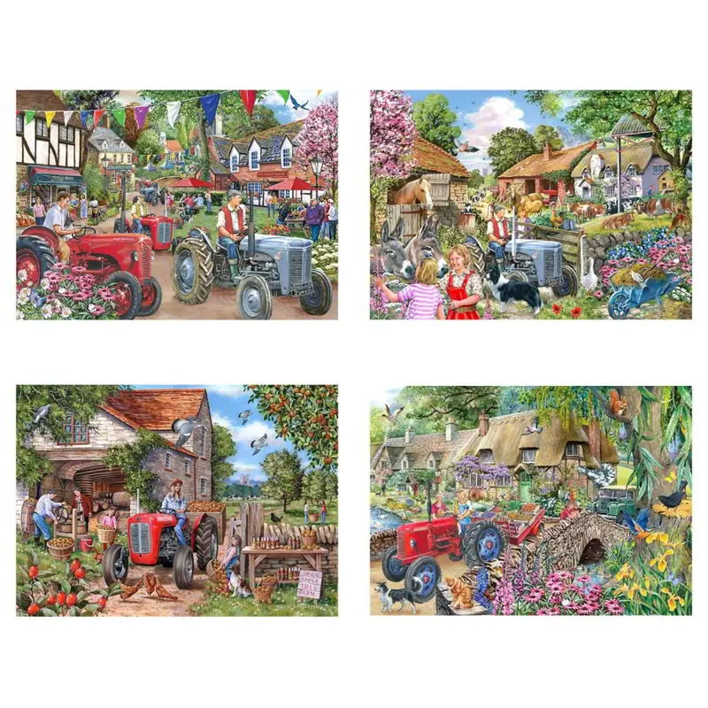 House Of Puzzles Farmer's Friend 4 X 250Pc Jigsaw Puzzle Multipack 1