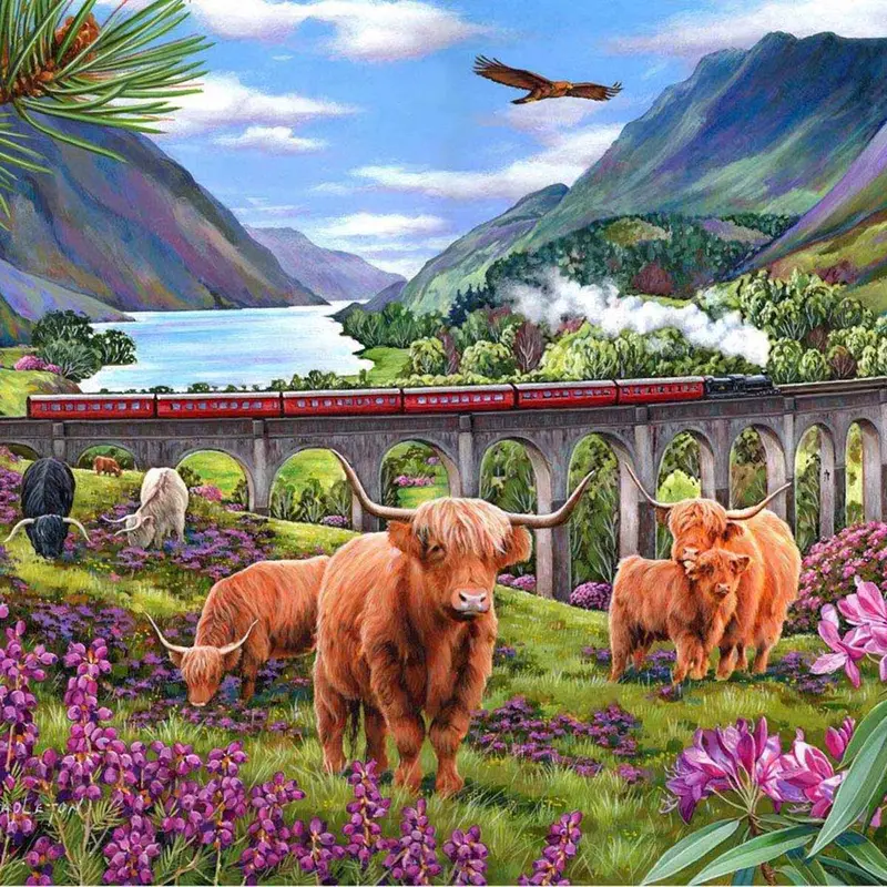 House Of Puzzles Glenfinnan Ladies Large Format 500Pc Jigsaw Puzzle 1