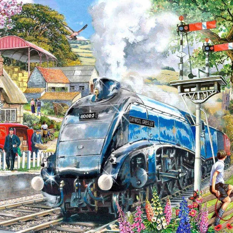 House Of Puzzles Knight Train Large Format 500Pc Jigsaw Puzzle 1