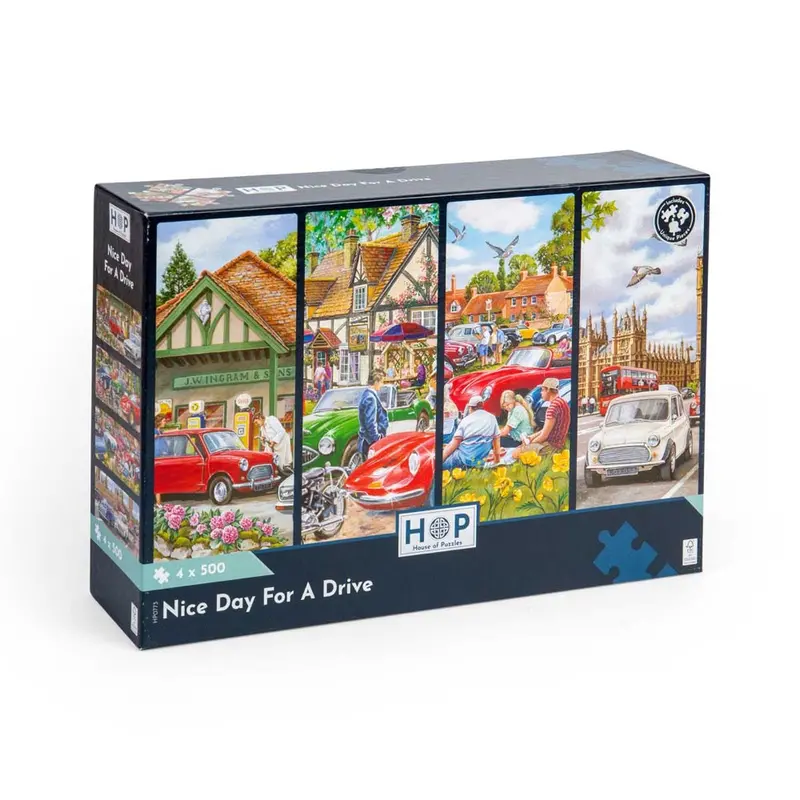 House Of Puzzles Nice Day For A Drive 4 X 500Pc Jigsaw Puzzle Multipack 1