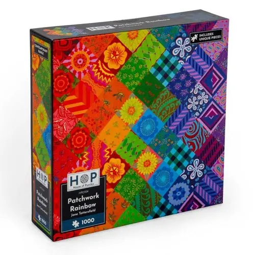 House Of Puzzles Patchwork Rainbow 1000Pc Jigsaw Puzzle 1