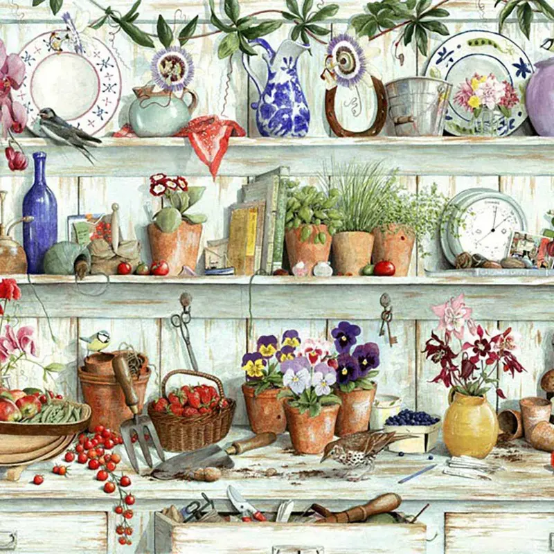 House Of Puzzles Posies & Produce Large Format 500Pc Jigsaw Puzzle 1
