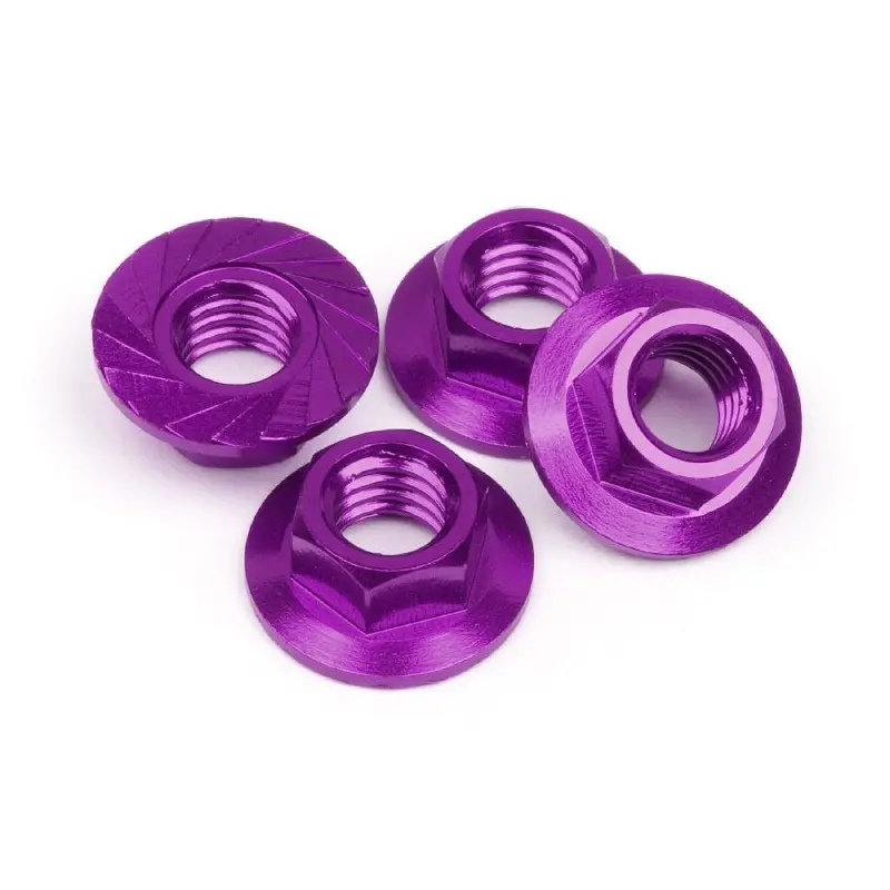 Hpi 87268 Serrated Flange Nut M4 (Purple/4Pc) 1