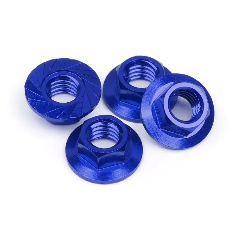 Hpi 87270 Serrated Flange Nut M4 (Blue/4Pc) 1