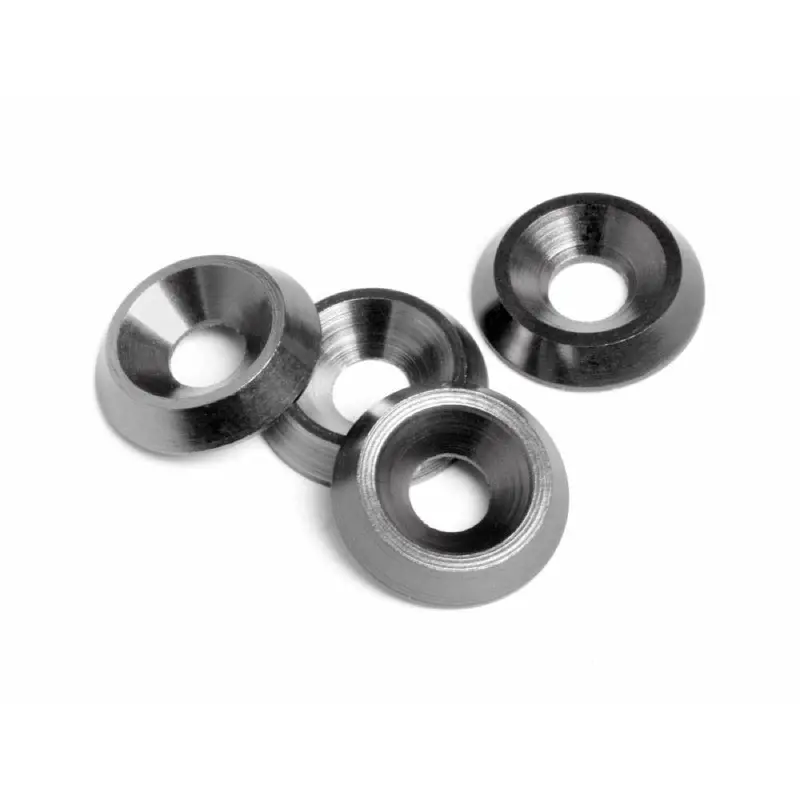 Hpi 88008 Cone Washer 3X9x2mm (Gunmetal/4Pcs) 1
