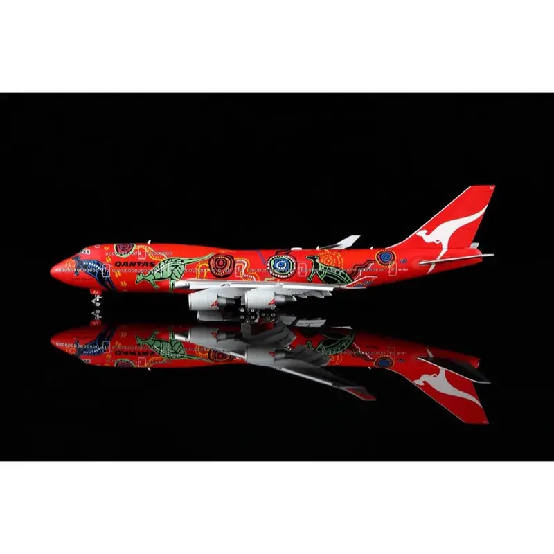 Hx Models B616501f 1/400 Qantas Boeing 747-400 Vh-Oej 'Wunala Dreaming' 'Flaps Down' 1