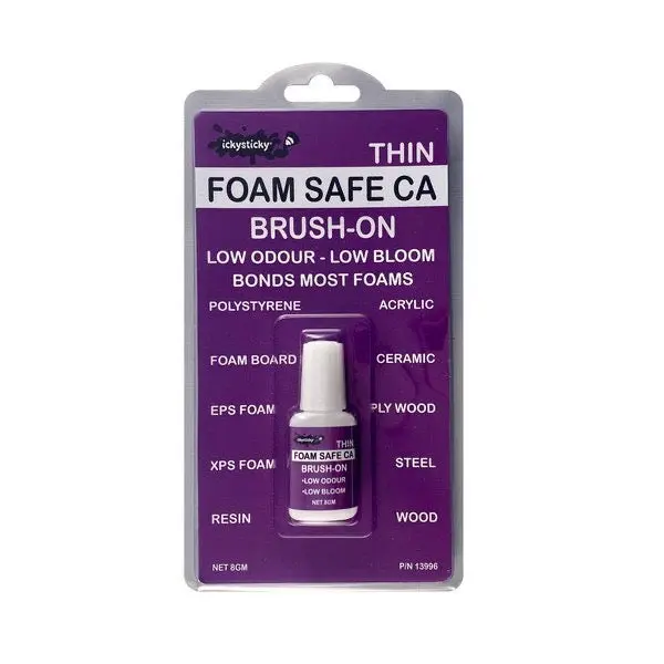Icky Sticky 13996 Thin Foam Safe Ca Glue Brush On 8Gm 1