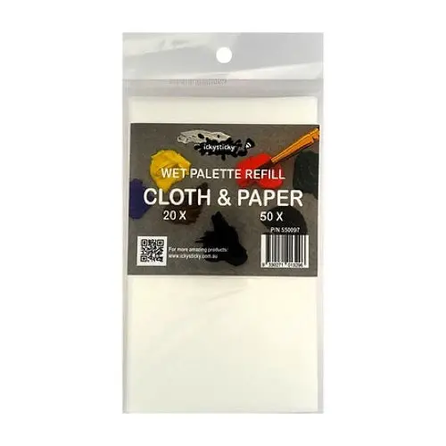 Icky Sticky 550097 Hydo Cloth (20Pk) & Palette Paper Refill (50Pk) 1