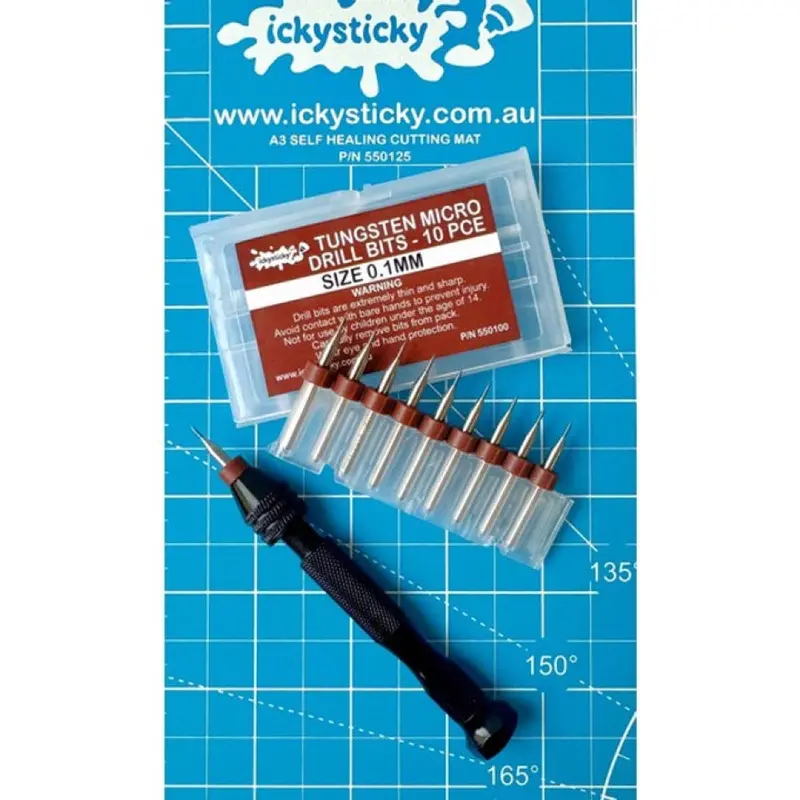 Icky Sticky 550100 Tungsten Micro Drill Bits 0.1Mm (10 Piece) 1
