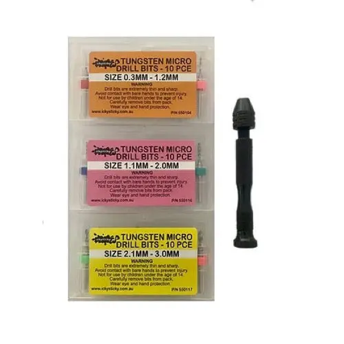 Icky Sticky 550103 Tungsten Micro Drill Bit Set With Handle (31 Piece) 2