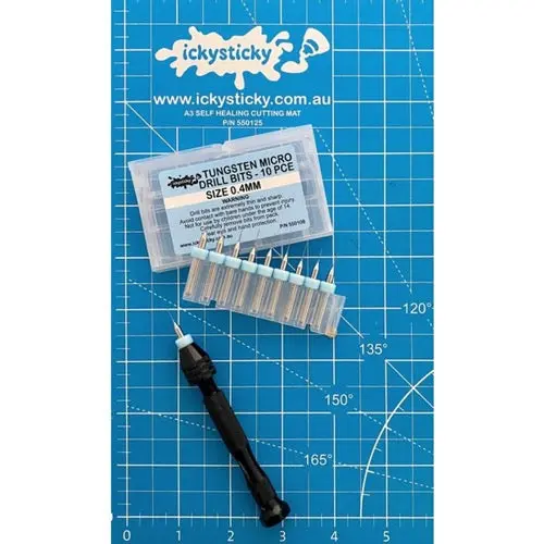Icky Sticky 550108 Tungsten Micro Drill Bits 0.4Mm (10 Piece) 1