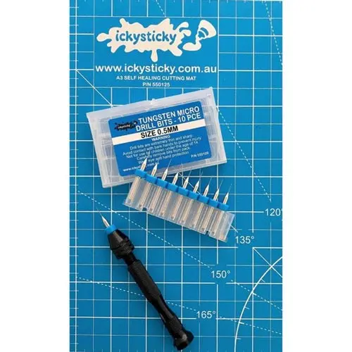 Icky Sticky 550109 Tungsten Micro Drill Bits 0.5Mm (10 Piece) 1
