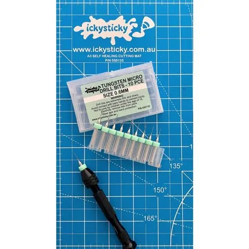 Icky Sticky 550110 Tungsten Micro Drill Bits 0.6Mm (10 Piece) 1