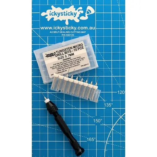 Icky Sticky 550111 Tungsten Micro Drill Bits 0.7Mm (10 Piece) 1
