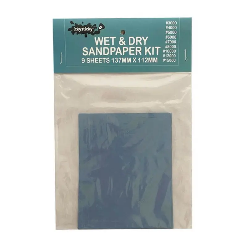 Icky Sticky 550126 Wet And Dry Sandpaper Kit 9 Sheets 1
