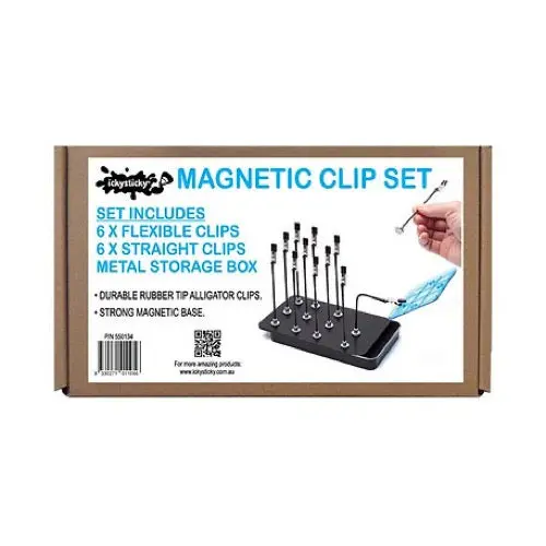 Icky Sticky 550134 Magnetic Clip Set 10Pce Metal Box 1