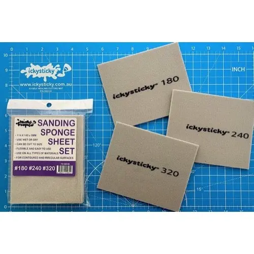 Icky Sticky 550149 Sanding Sponge 180, 240, 320 3Pk 1