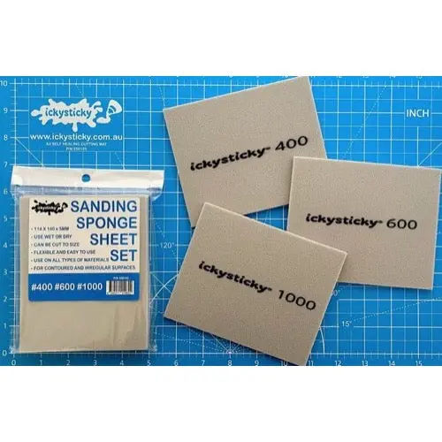 Icky Sticky 550150 Sanding Sponge 400, 600, 1000 3Pk 1