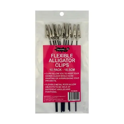 Icky Sticky 560298 Flexible Metal Alligator Clips (10Pk) 1