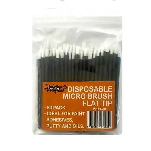 Icky Sticky 560325 Disposable Brush Flat Tip 50Pk 1