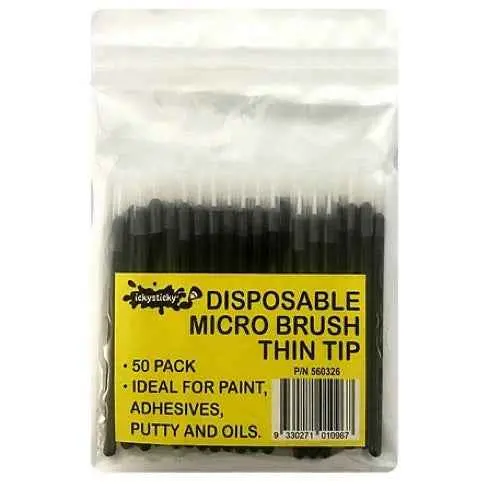 Icky Sticky 560326 Disposable Brush Thin Tip 50Pk 1