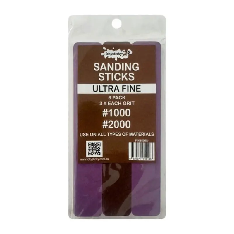 Icky Sticky 610611 Sanding Sticks Ultra Fine 6Pk 1