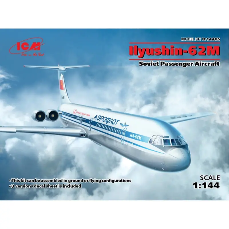 Icm 14405 1/144 Ilyushin-62M Soviet Passenger Aircraft 1