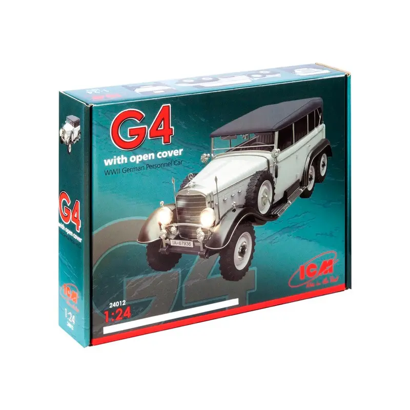 Icm 24012 1/24 Type G4 Soft Top Wwii German Personnel Car 1