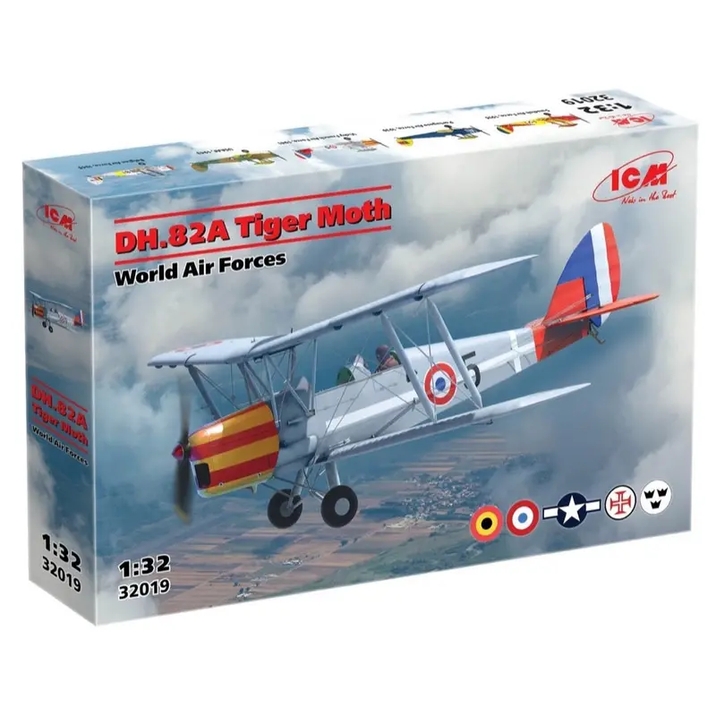 Icm 32019 1/32 De Havilland Dh.82A Tiger Moth Air Forces Of The World. France, Belgium. Usaf, Sweden And Portugal 1