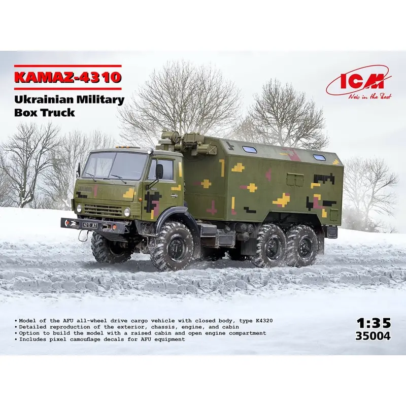 Icm 35004 1/35 Kamaz-4310 Ukrainian Military Box Truck 1