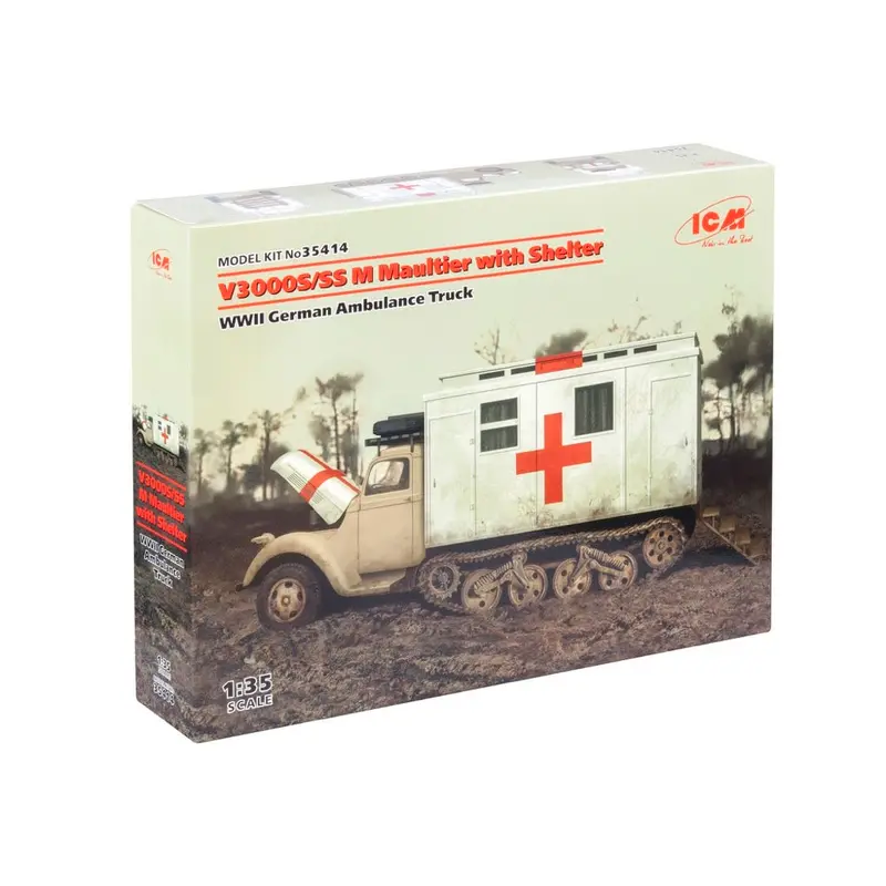 Icm 35414 1/35 V3000s/Ss M Maultier With Shelter Wwii German Truck 1