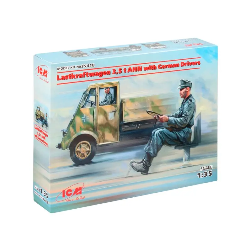 Icm 35418 1/35 Lastkraftwagen 3 5 T Ahn With German Drivers 1