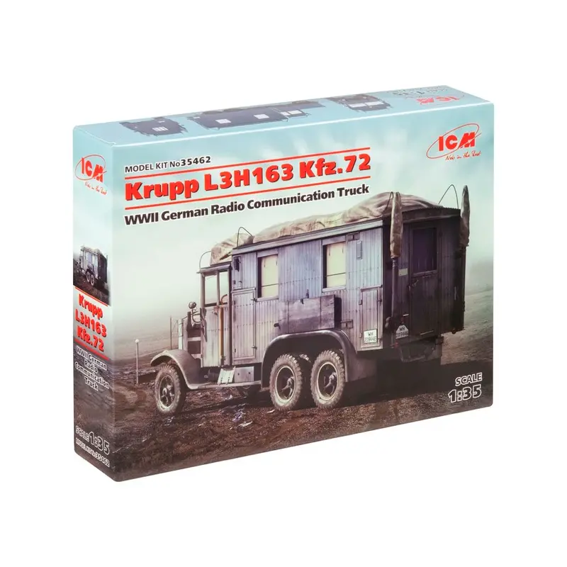 Icm 35462 1/35 Krupp L3h163 Kfz.72 Wwii German Radio Communication Truck 1