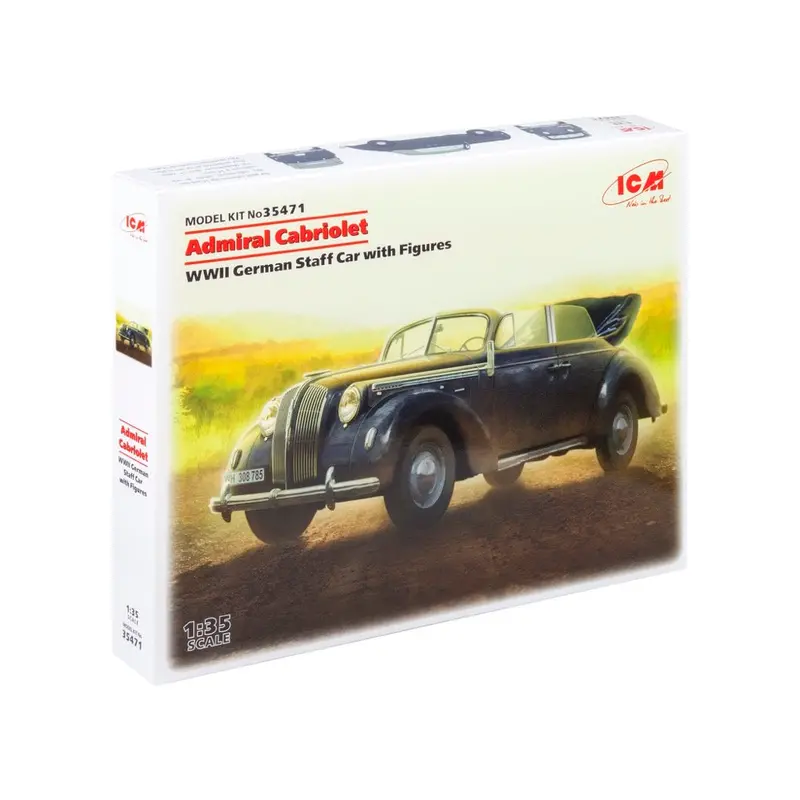 Icm 35471 1/35 Admiral Cabriolet Wwii German Staff Car With Figures 1
